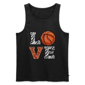 Basketball - Männer Premium Bio Tank Top - Schwarz - Vorne - Michal (187cm)