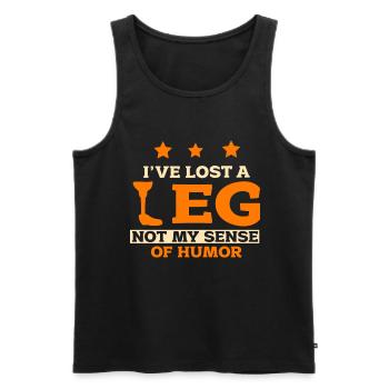 Ein Bein Witz Humor Geschenk - Männer Premium Bio Tank Top - Schwarz - Vorne - Michal (187cm)