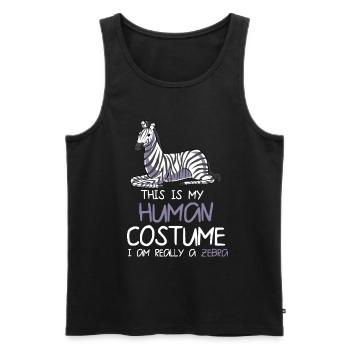 Zebra - Männer Premium Bio Tank Top - Schwarz - Vorne - AI Model Male 178 light (178cm)