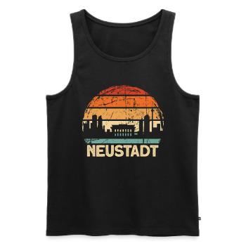 New Town - Men's Premium Organic Tank Top - black - Front - Michal (187cm)