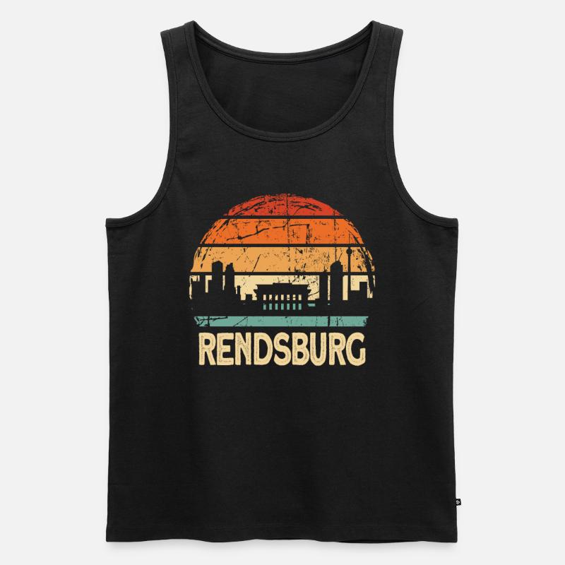 Rendsburg - Männer Premium Bio Tank Top - Schwarz