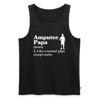 Amputated Leg Prosthesis Gift - Men's Premium Organic Tank Top - black - Front - AI Model Male 178 light (178cm)