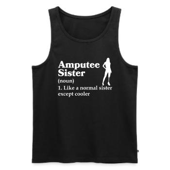 Amputated Leg Prosthesis Gift - Men's Premium Organic Tank Top - black - Front - AI Model Male 178 light (178cm)