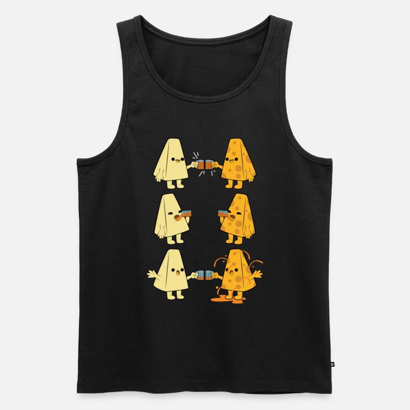 Bier mit Käse - Männer Premium Bio Tank Top - Schwarz