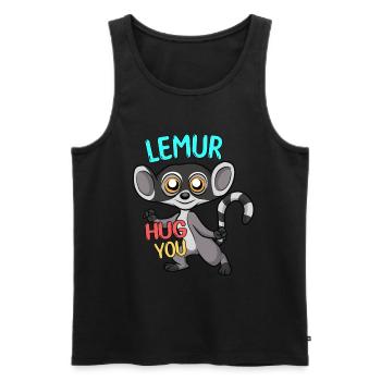 Lémurien - Débardeur bio Premium Homme - noir - Devant - Michal (187cm)