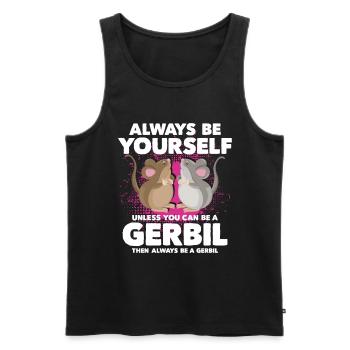 Gerbil Mouse Gift - Men's Premium Organic Tank Top - black - Front - AI Model Male 178 light (178cm)