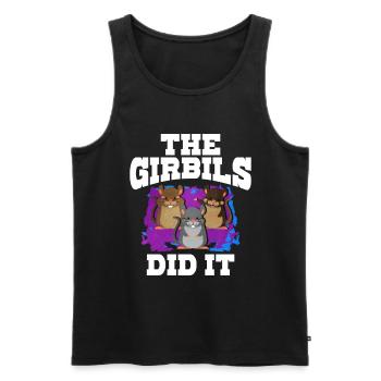 Gerbil Mouse Gift - Men's Premium Organic Tank Top - black - Front - AI Model Male 178 light (178cm)