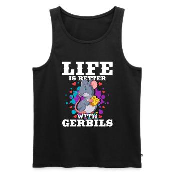 Rennmaus Maus Geschenk - Männer Premium Bio Tank Top - Schwarz - Vorne - Michal (187cm)