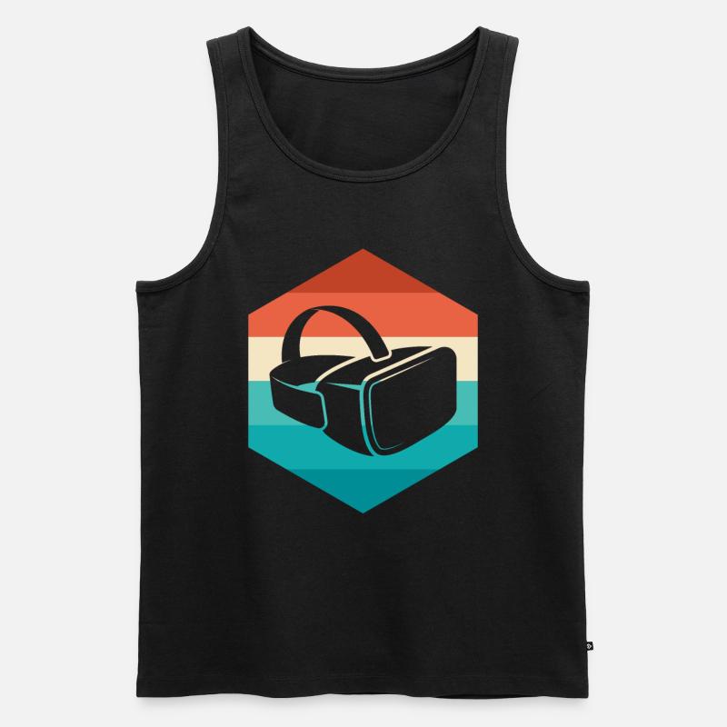 Virtual Reality VR Geschenk - Männer Premium Bio Tank Top - Schwarz
