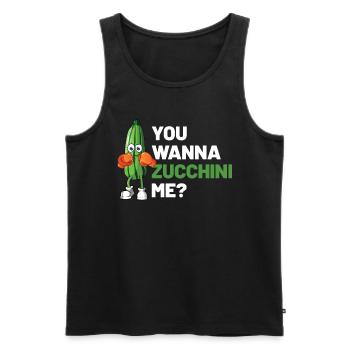 Zucchini - Männer Premium Bio Tank Top - Schwarz - Vorne - Michal (187cm)