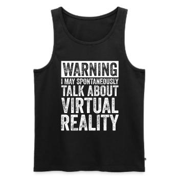 Cadeau VR de réalité virtuelle - Débardeur bio Premium Homme - noir - Devant - AI Model Male 178 light (178cm)