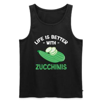 Courgette - Men's Premium Organic Tank Top - black - Front - AI Model Male 178 light (178cm)