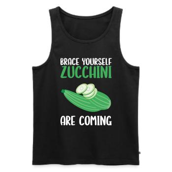 Courgette - Men's Premium Organic Tank Top - black - Front - AI Model Male 178 light (178cm)
