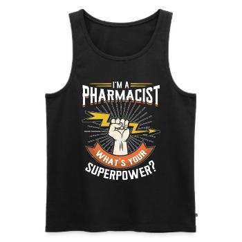 Pharmacist - Men's Premium Organic Tank Top - black - Front - AI Model Male 178 light (178cm)