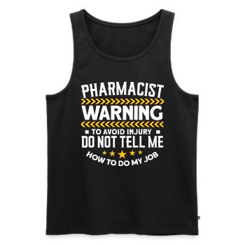 Pharmacist - Men's Premium Organic Tank Top - black - Front - AI Model Male 178 light (178cm)
