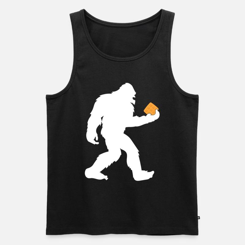 Bigfoot Waffel - Männer Premium Bio Tank Top - Schwarz