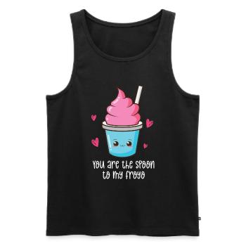 Du bist der Löffel zu meinem Froyo - Männer Premium Bio Tank Top - Schwarz - Vorne - AI Model Male 178 light (178cm)