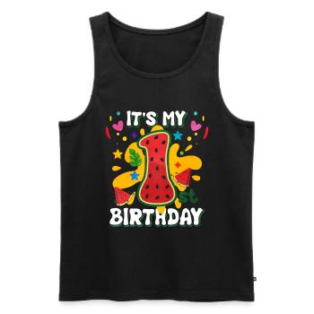 1. Geburtstag Wassermelone Sommer Geschenk - Männer Premium Bio Tank Top - Schwarz - Vorne - Michal (187cm)