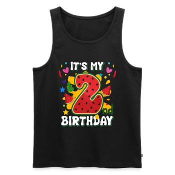 2. Geburtstag Wassermelone Sommer Geschenk - Männer Premium Bio Tank Top - Schwarz - Vorne - Michal (187cm)
