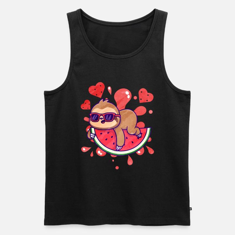 Wassermelone - Männer Premium Bio Tank Top - Schwarz