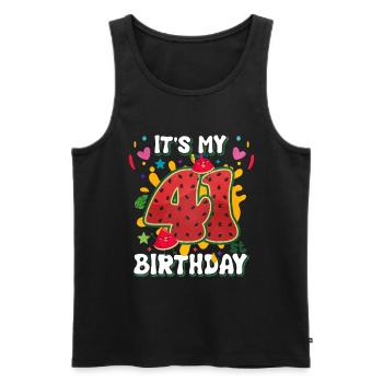 41st Birthday Watermelon - Men's Premium Organic Tank Top - black - Front - AI Model Male 178 light (178cm)