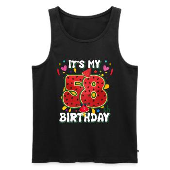 58th Birthday Watermelon - Men's Premium Organic Tank Top - black - Front - AI Model Male 178 light (178cm)