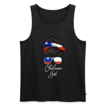 Chile - Männer Premium Bio Tank Top - Schwarz - Vorne - AI Model Male 178 light (178cm)