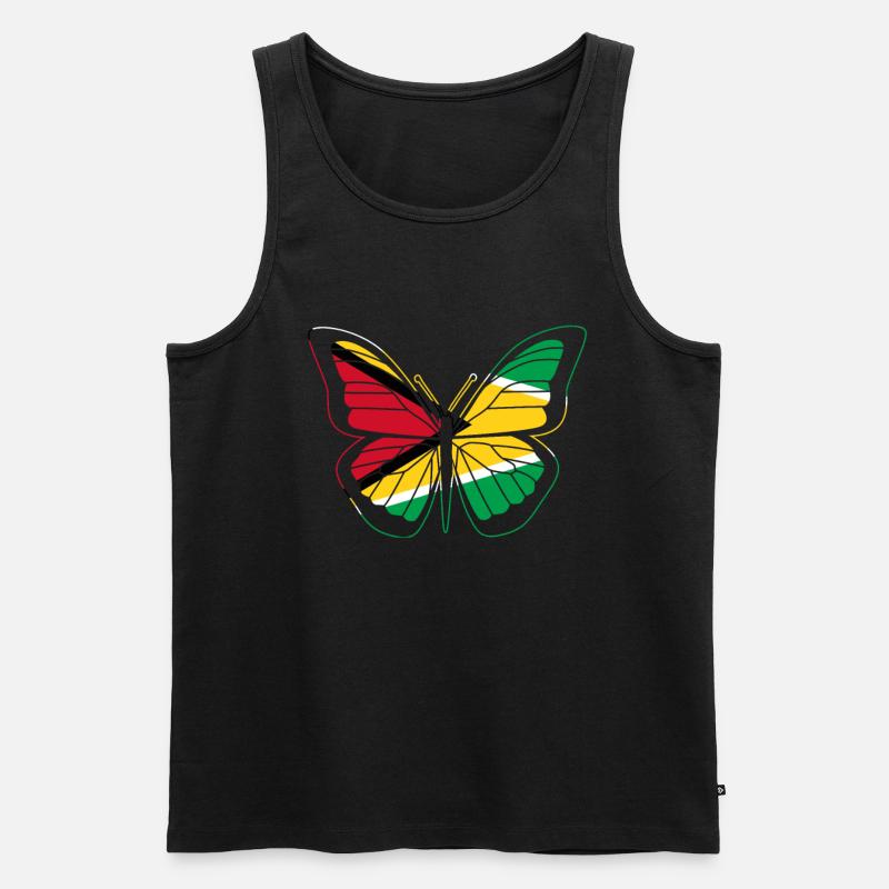 Guyana - Männer Premium Bio Tank Top - Schwarz