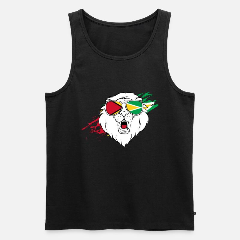 Guyana - Männer Premium Bio Tank Top - Schwarz