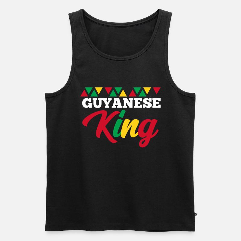 Guyana - Männer Premium Bio Tank Top - Schwarz