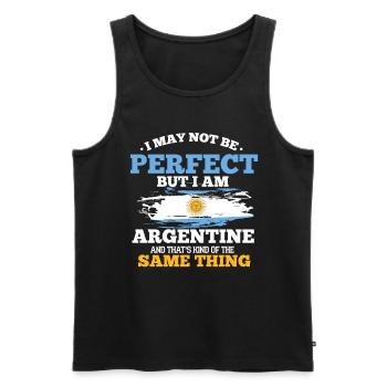 Argentina - Men's Premium Organic Tank Top - black - Front - Michal (187cm)
