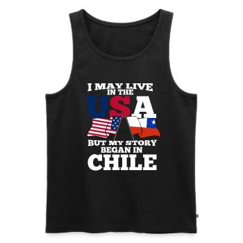 Chile - Männer Premium Bio Tank Top - Schwarz - Vorne - AI Model Male 178 light (178cm)