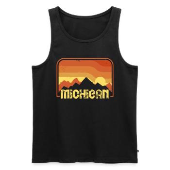 Michigan - Men's Premium Organic Tank Top - black - Front - AI Model Male 178 light (178cm)
