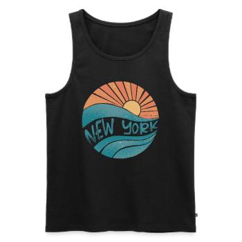 New York - Männer Premium Bio Tank Top - Schwarz - Vorne - Michal (187cm)