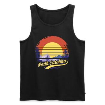 North Carolina - Männer Premium Bio Tank Top - Schwarz - Vorne - AI Model Male 178 light (178cm)
