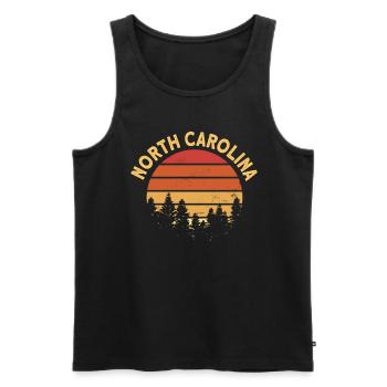 North Carolina - Männer Premium Bio Tank Top - Schwarz - Vorne - AI Model Male 178 light (178cm)