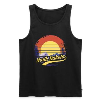 North Dakota - Männer Premium Bio Tank Top - Schwarz - Vorne - AI Model Male 178 light (178cm)