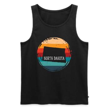 North Dakota - Männer Premium Bio Tank Top - Schwarz - Vorne - AI Model Male 178 light (178cm)