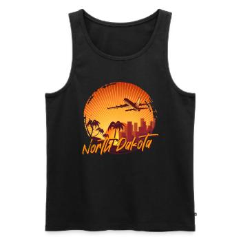 North Dakota - Männer Premium Bio Tank Top - Schwarz - Vorne - AI Model Male 178 light (178cm)