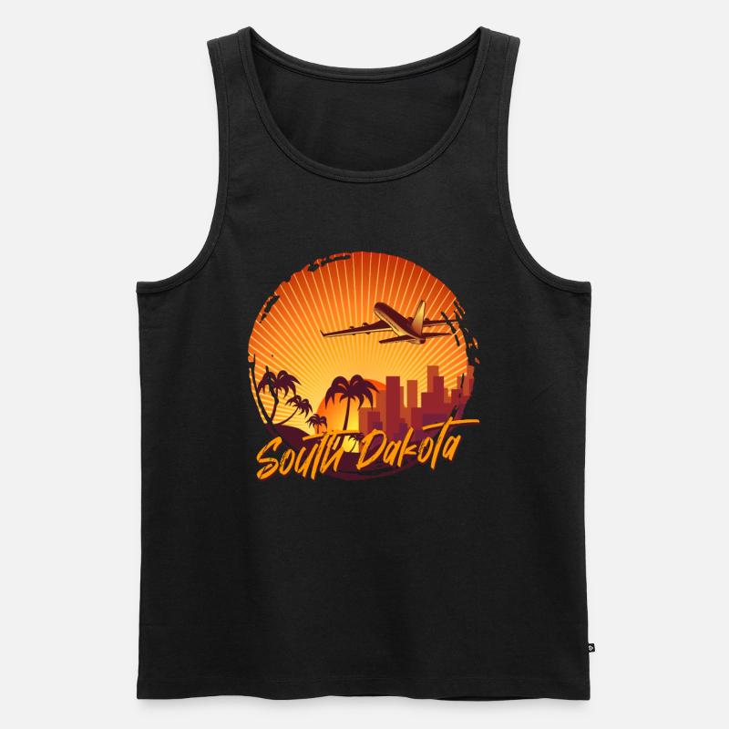 South Dakota - Männer Premium Bio Tank Top - Schwarz