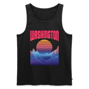 Washington - Männer Premium Bio Tank Top - Schwarz - Vorne - Michal (187cm)