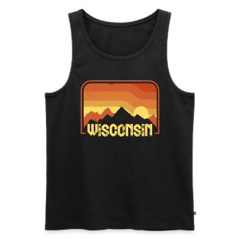Wisconsin - Men's Premium Organic Tank Top - black - Front - AI Model Male 178 light (178cm)
