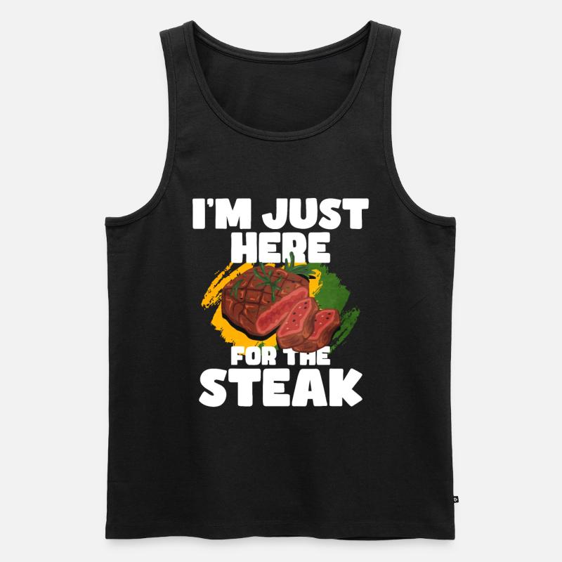 Steak - Männer Premium Bio Tank Top - Schwarz