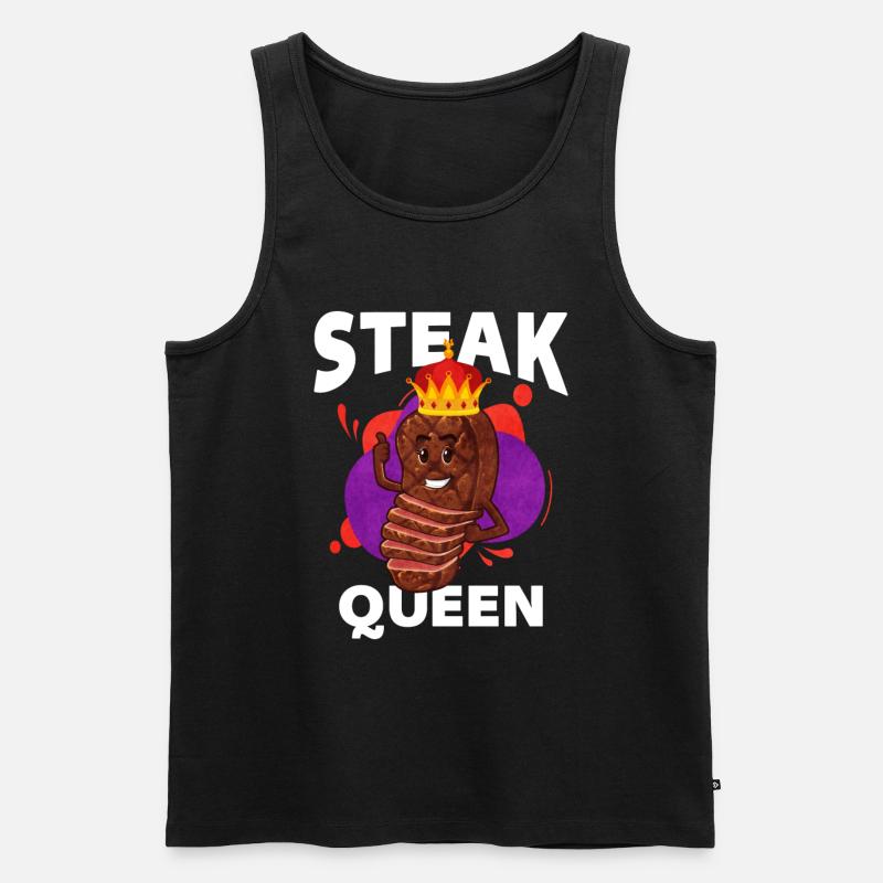 Steak - Männer Premium Bio Tank Top - Schwarz