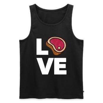 Steak - Männer Premium Bio Tank Top - Schwarz - Vorne - AI Model Male 178 light (178cm)