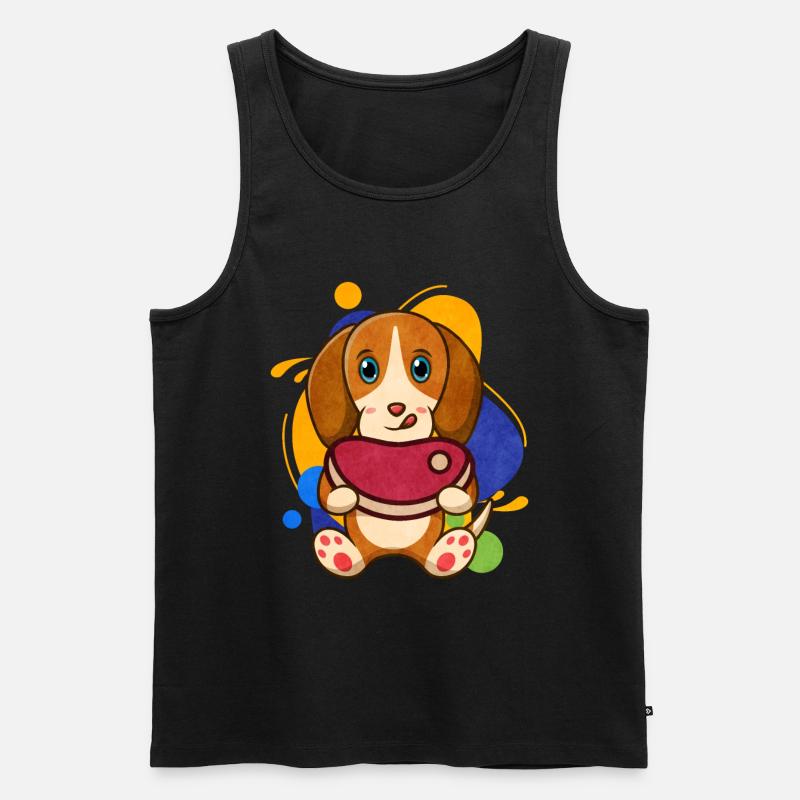 Steak - Männer Premium Bio Tank Top - Schwarz