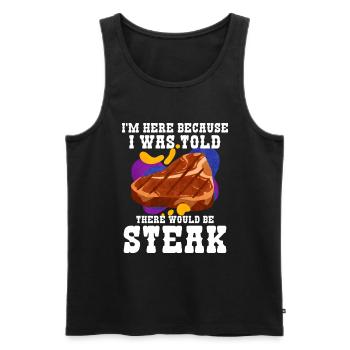 Steak - Männer Premium Bio Tank Top - Schwarz - Vorne - AI Model Male 178 light (178cm)