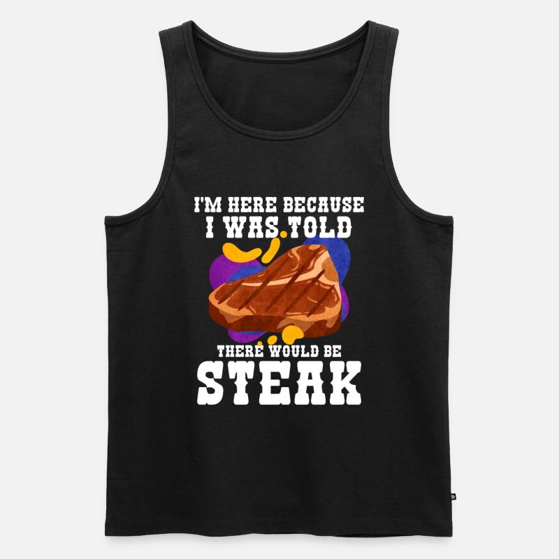 Steak - Männer Premium Bio Tank Top - Schwarz