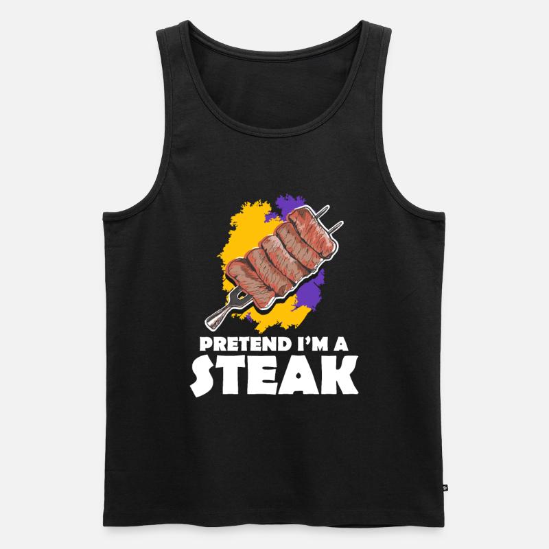 Steak - Männer Premium Bio Tank Top - Schwarz
