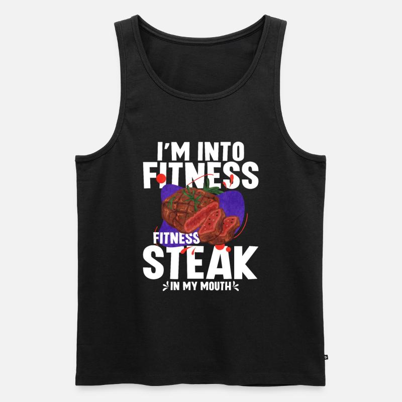 Steak - Männer Premium Bio Tank Top - Schwarz